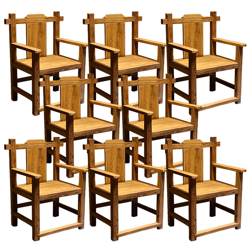 Dining Room Footrest Dining Chair Home Solid Wood Dining Chair Light Walnut 8 Piece Set Clearhalo 'Dining Chairs' 'Dining Tables & Seating' 'dining_chair' 'furn' 'furn_dining_chair' 'Furniture' 'Kitchen & Dining Furniture' 7230011