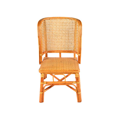 Contemporary Armless Wicker Chair Home Cane Back Dining Chair Yellow 1 Piece Clearhalo 'Dining Chairs' 'Dining Tables & Seating' 'dining_chair' 'furn' 'furn_dining_chair' 'Furniture' 'Kitchen & Dining Furniture' 7230017