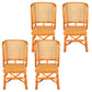 Contemporary Armless Wicker Chair Home Cane Back Dining Chair Yellow 4 Piece Set Clearhalo 'Dining Chairs' 'Dining Tables & Seating' 'dining_chair' 'furn' 'furn_dining_chair' 'Furniture' 'Kitchen & Dining Furniture' 7230021