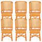 Contemporary Armless Wicker Chair Home Cane Back Dining Chair Yellow 6 Piece Set Clearhalo 'Dining Chairs' 'Dining Tables & Seating' 'dining_chair' 'furn' 'furn_dining_chair' 'Furniture' 'Kitchen & Dining Furniture' 7230022