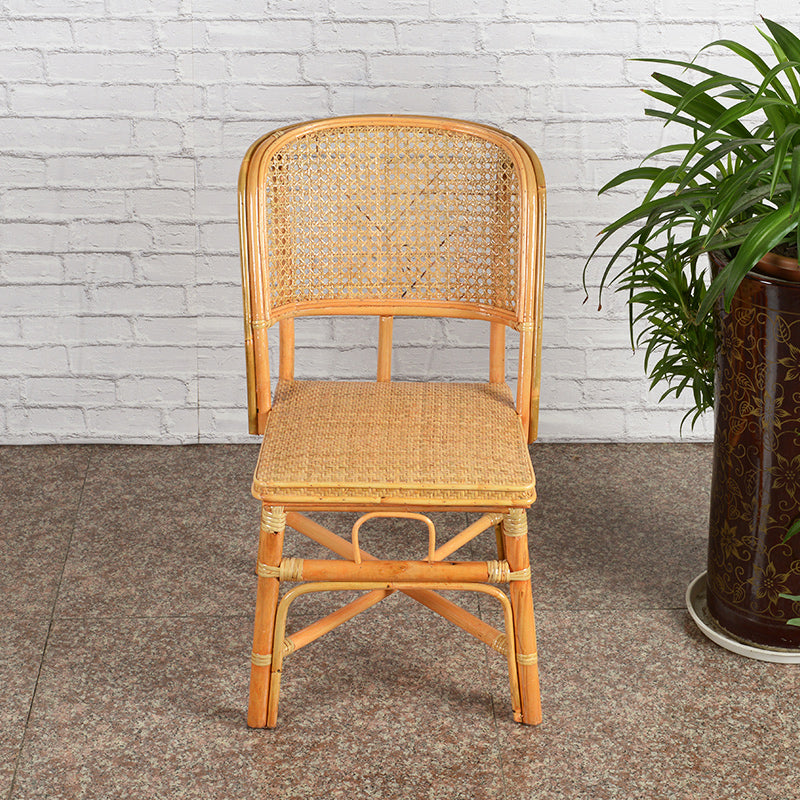 Contemporary Armless Wicker Chair Home Cane Back Dining Chair Beige 1 Piece Clearhalo 'Dining Chairs' 'Dining Tables & Seating' 'dining_chair' 'furn' 'furn_dining_chair' 'Furniture' 'Kitchen & Dining Furniture' 7230026