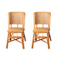 Contemporary Armless Wicker Chair Home Cane Back Dining Chair Light Yellow-Brown 2 Piece Set Clearhalo 'Dining Chairs' 'Dining Tables & Seating' 'dining_chair' 'furn' 'furn_dining_chair' 'Furniture' 'Kitchen & Dining Furniture' 7230036