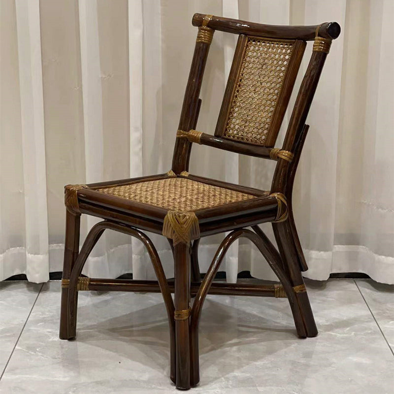 Contemporary Armless Wicker Chair Home Cane Back Dining Chair 1 Piece Clearhalo 'Dining Chairs' 'Dining Tables & Seating' 'dining_chair' 'furn' 'furn_dining_chair' 'Furniture' 'Kitchen & Dining Furniture' 7230040