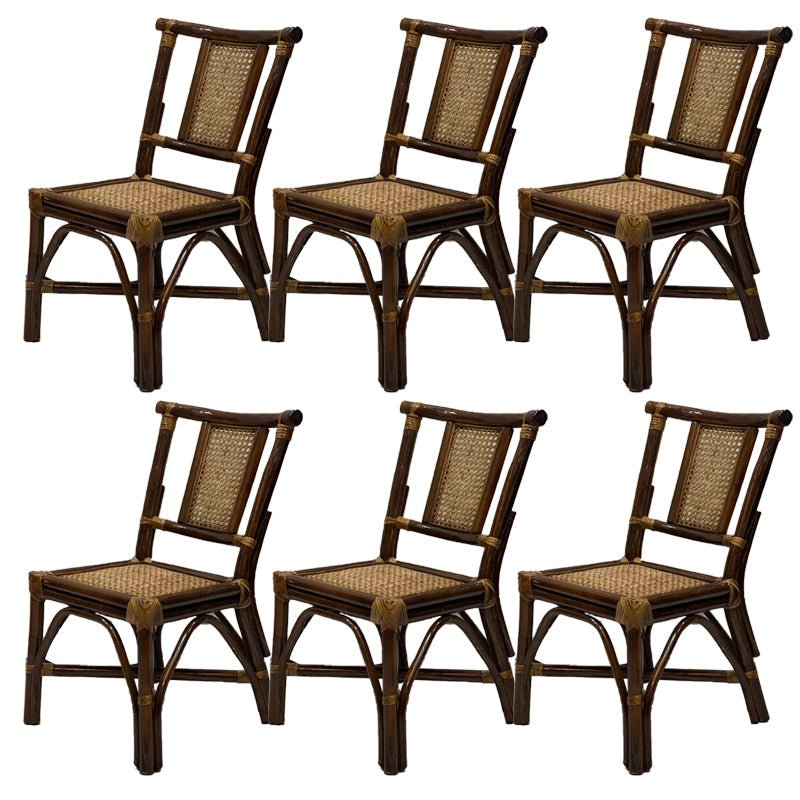 Contemporary Armless Wicker Chair Home Cane Back Dining Chair 6 Piece Set Clearhalo 'Dining Chairs' 'Dining Tables & Seating' 'dining_chair' 'furn' 'furn_dining_chair' 'Furniture' 'Kitchen & Dining Furniture' 7230043