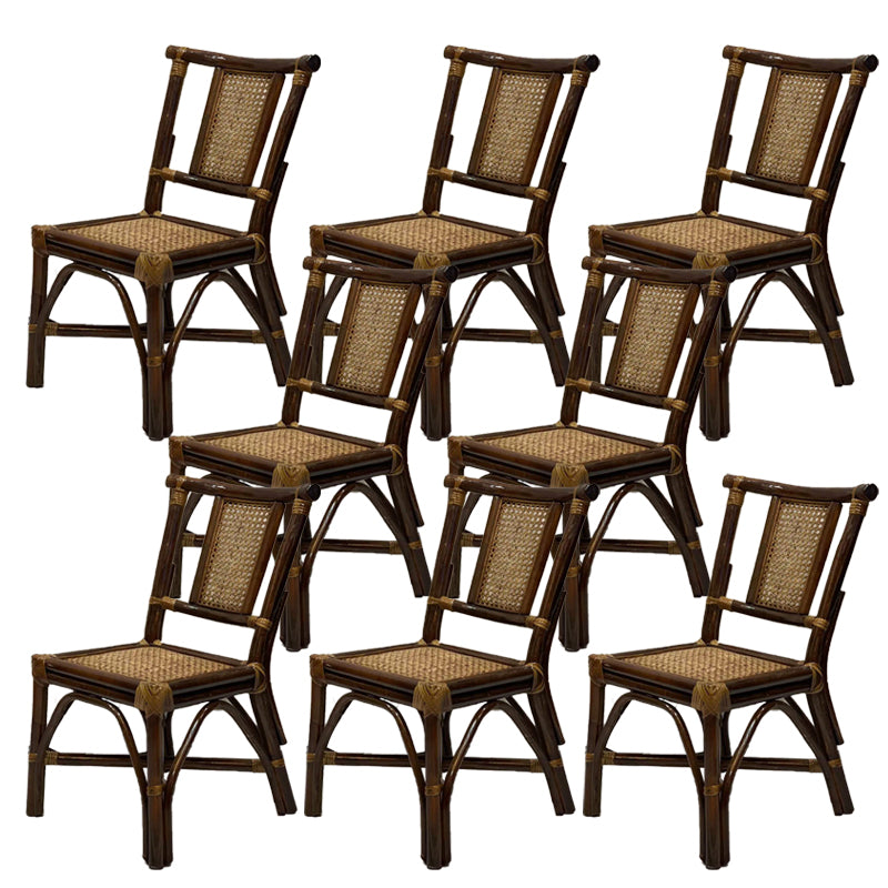 Contemporary Armless Wicker Chair Home Cane Back Dining Chair 8 Piece Set Clearhalo 'Dining Chairs' 'Dining Tables & Seating' 'dining_chair' 'furn' 'furn_dining_chair' 'Furniture' 'Kitchen & Dining Furniture' 7230044