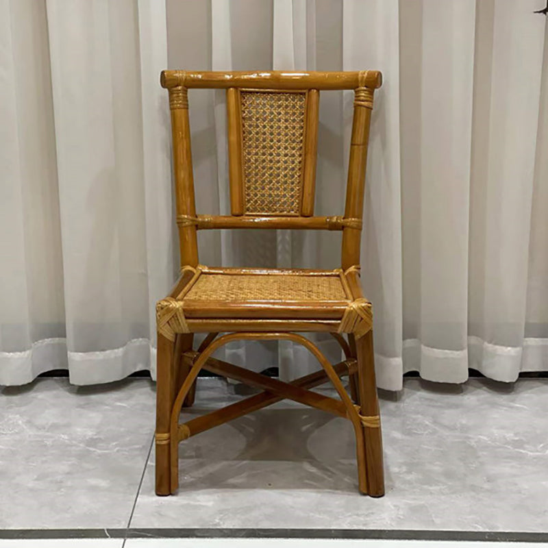 Contemporary Armless Wicker Chair Home Cane Back Dining Chair 1 Piece Clearhalo 'Dining Chairs' 'Dining Tables & Seating' 'dining_chair' 'furn' 'furn_dining_chair' 'Furniture' 'Kitchen & Dining Furniture' 7230045
