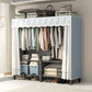 Freestanding Metal Frame Wardrobe Foldable Wardrobe with Garment Rod