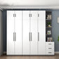 Moderne houten frame garderobe armoire vrijstaanbare garderobe met planken