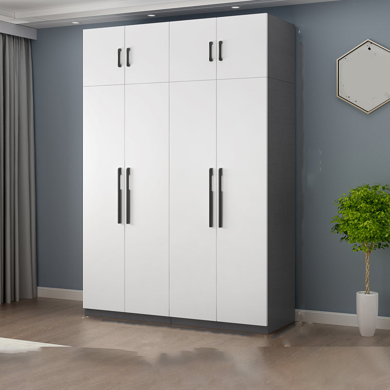 Moderne houten frame garderobe armoire vrijstaanbare garderobe met planken