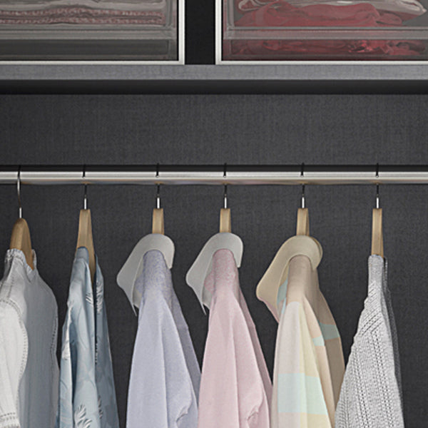 Moderne houten frame garderobe armoire vrijstaanbare garderobe met planken