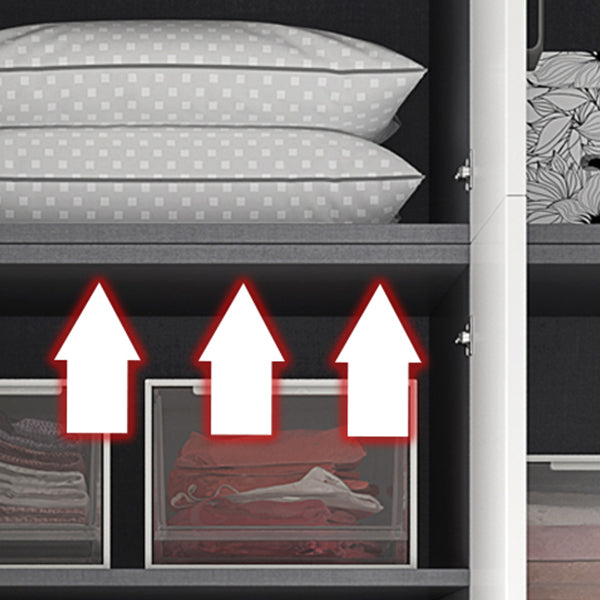 Moderne houten frame garderobe armoire vrijstaanbare garderobe met planken