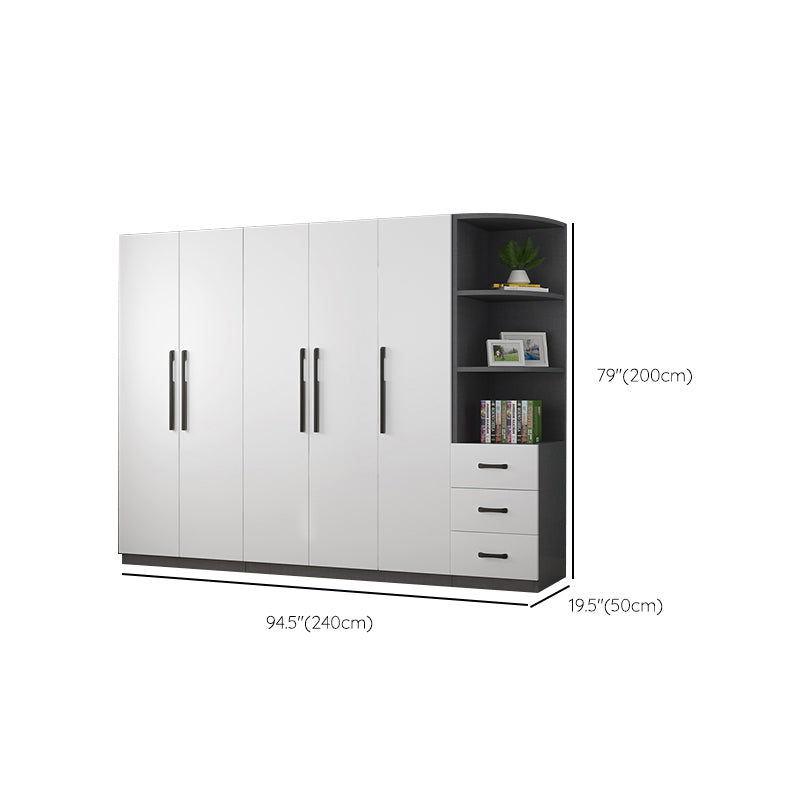 Moderne houten frame garderobe armoire vrijstaanbare garderobe met planken