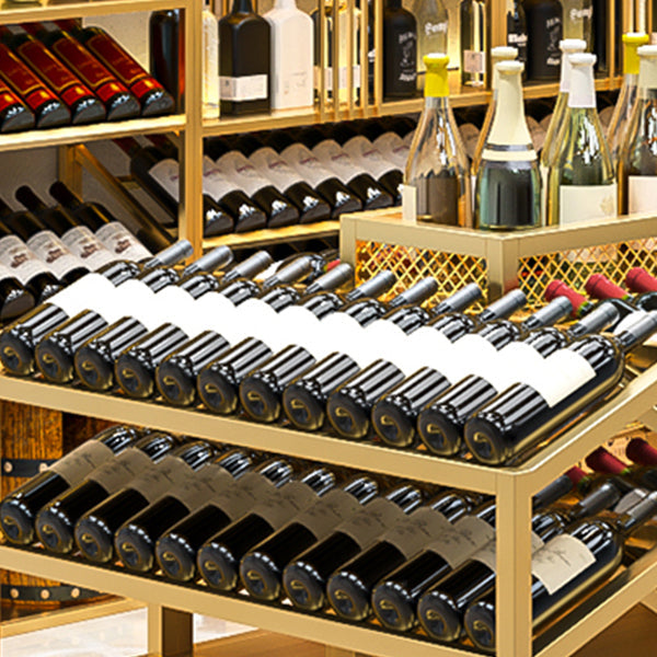 Eigentijdse vloer fles wijnrek metalen enkele gouden wijnhouder