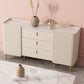 White Buffet Sideboard Dining Room Credenza with Drawers and Storage Clearhalo 'buffet_sideboard' 'Buffets & Sideboards' 'furn' 'furn_buffet_sideboard' 'Furniture' 'Kitchen & Dining Furniture' 7230339
