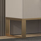 Sideboard in metallo a buffet in pietra in stile glam con 3 disegni