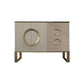 Sideboard in metallo a buffet in pietra in stile glam con 3 disegni