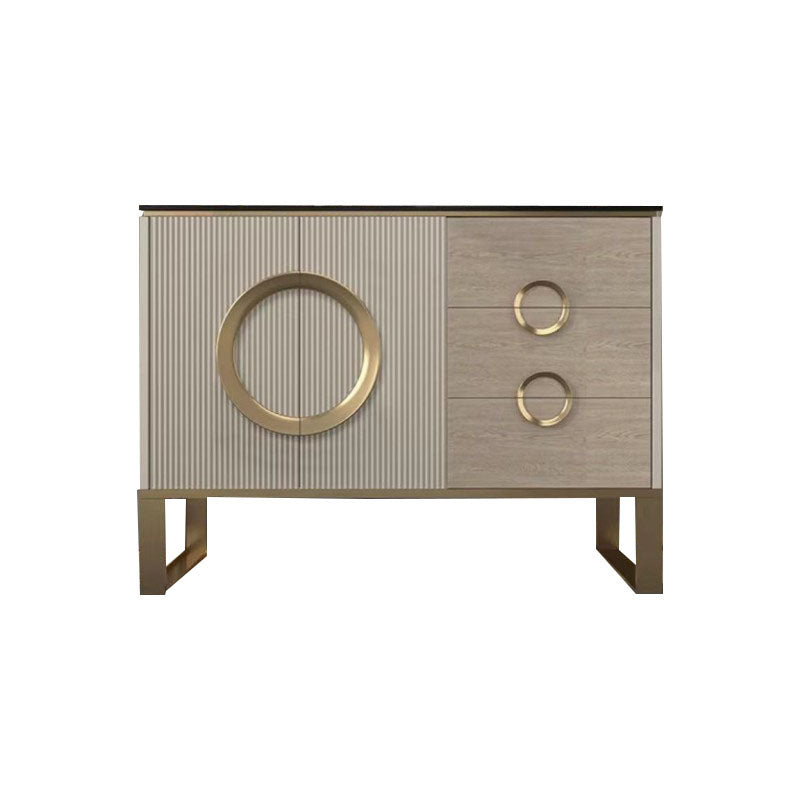 Sideboard in metallo a buffet in pietra in stile glam con 3 disegni
