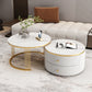 Slate Round Coffee Table Frame Nesting Coffee Table Set for Living Room Gold White Clearhalo 'Coffee & Accent Tables' 'Coffee Tables' 'coffee_tables' 'furn' 'furn_coffee_tables' 'Furniture' 'Living Room Furniture' 7230678