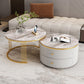 Slate Round Coffee Table Frame Nesting Coffee Table Set for Living Room Gold Gray Clearhalo 'Coffee & Accent Tables' 'Coffee Tables' 'coffee_tables' 'furn' 'furn_coffee_tables' 'Furniture' 'Living Room Furniture' 7230679