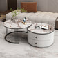 Slate Round Coffee Table Frame Nesting Coffee Table Set for Living Room Black Pandora Gold Clearhalo 'Coffee & Accent Tables' 'Coffee Tables' 'coffee_tables' 'furn' 'furn_coffee_tables' 'Furniture' 'Living Room Furniture' 7230689