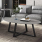 Slate Oval Coffee Table Cross Legs Single Table for Living Room Black Gray Clearhalo 'Coffee & Accent Tables' 'Coffee Tables' 'coffee_tables' 'furn' 'furn_coffee_tables' 'Furniture' 'Living Room Furniture' 7230714