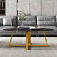 Slate Oval Coffee Table Cross Legs Single Table for Living Room Clearhalo 'Coffee & Accent Tables' 'Coffee Tables' 'coffee_tables' 'furn' 'furn_coffee_tables' 'Furniture' 'Living Room Furniture' 7230720