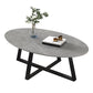 Slate Oval Coffee Table Cross Legs Single Table for Living Room Clearhalo 'Coffee & Accent Tables' 'Coffee Tables' 'coffee_tables' 'furn' 'furn_coffee_tables' 'Furniture' 'Living Room Furniture' 7230722