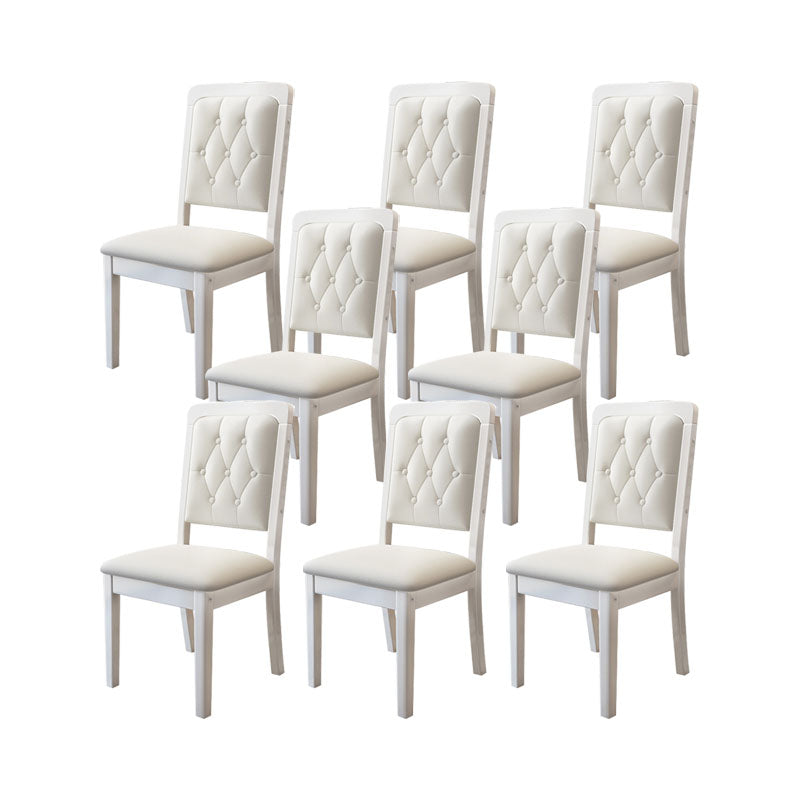 Houten getufte eetkamerstoel moderne stijl gestoffeerde armloze eetkamerstoelen