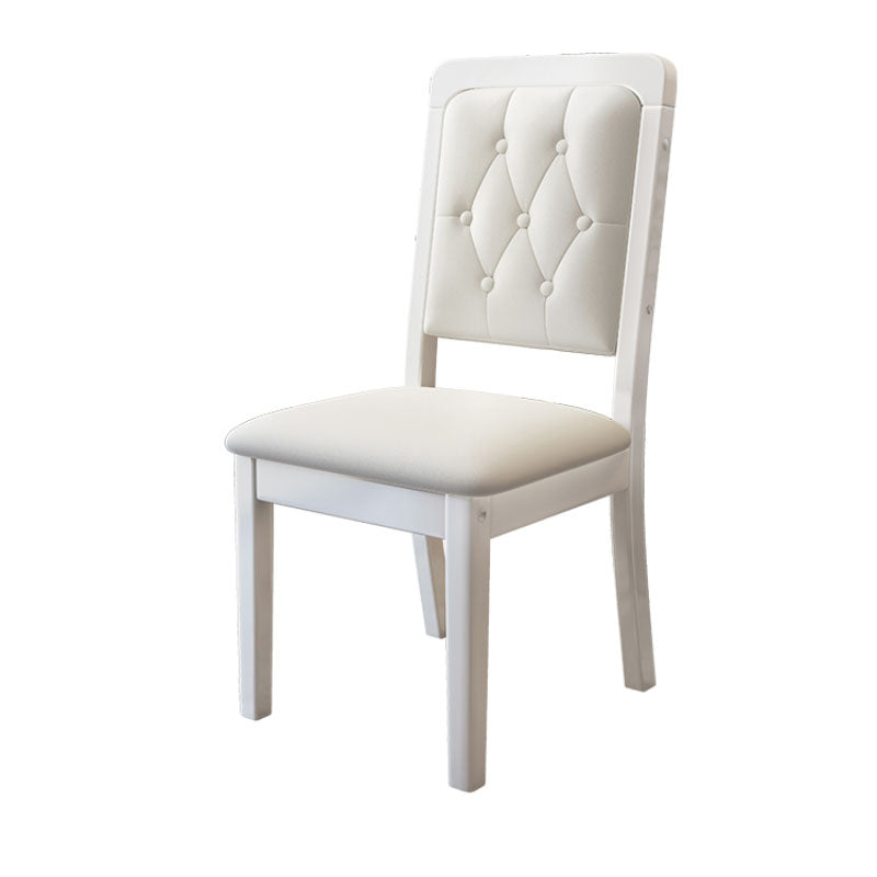 Houten getufte eetkamerstoel moderne stijl gestoffeerde armloze eetkamerstoelen