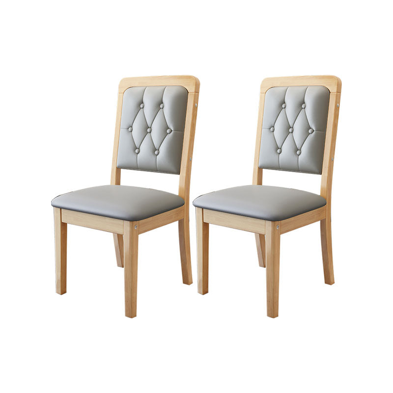 Houten getufte eetkamerstoel moderne stijl gestoffeerde armloze eetkamerstoelen