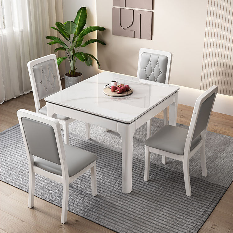 Houten getufte eetkamerstoel moderne stijl gestoffeerde armloze eetkamerstoelen