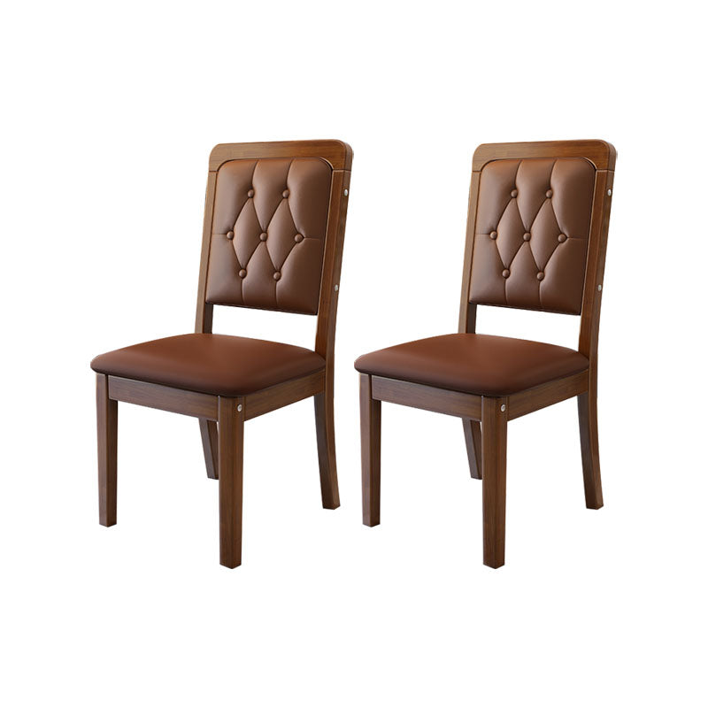 Houten getufte eetkamerstoel moderne stijl gestoffeerde armloze eetkamerstoelen