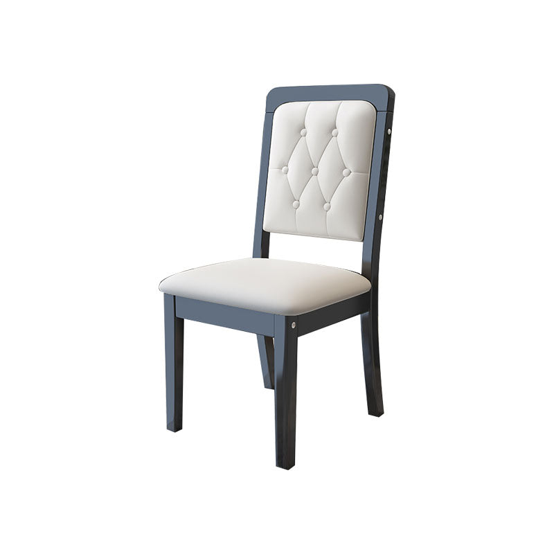 Houten getufte eetkamerstoel moderne stijl gestoffeerde armloze eetkamerstoelen