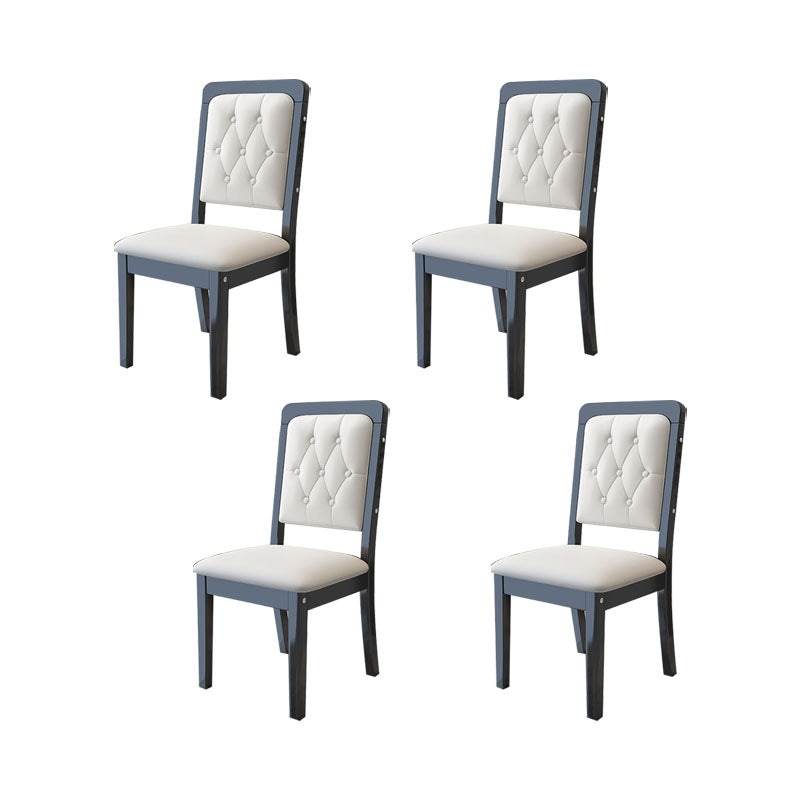 Houten getufte eetkamerstoel moderne stijl gestoffeerde armloze eetkamerstoelen