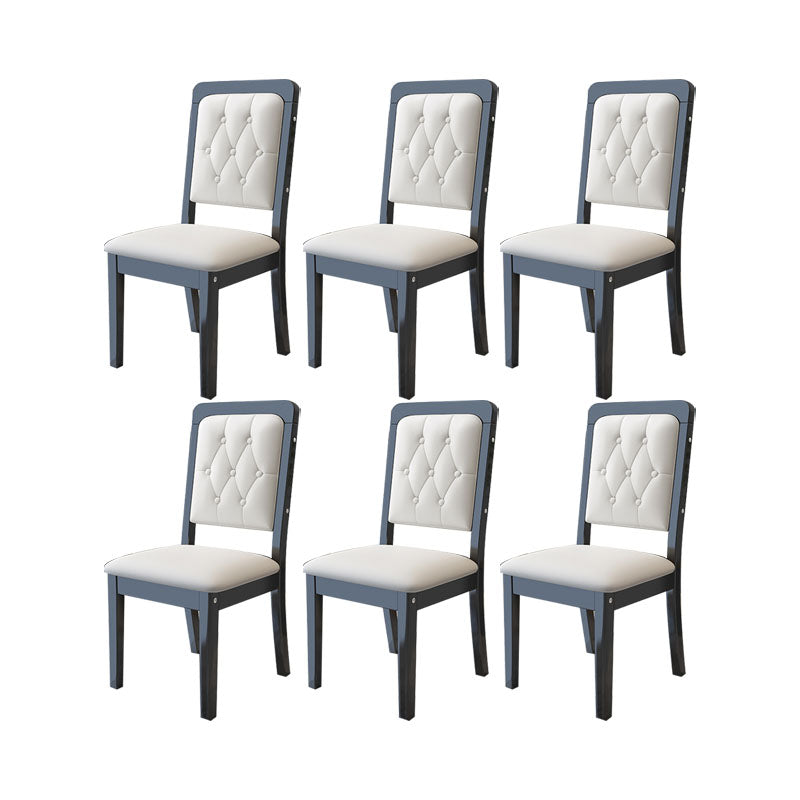 Houten getufte eetkamerstoel moderne stijl gestoffeerde armloze eetkamerstoelen