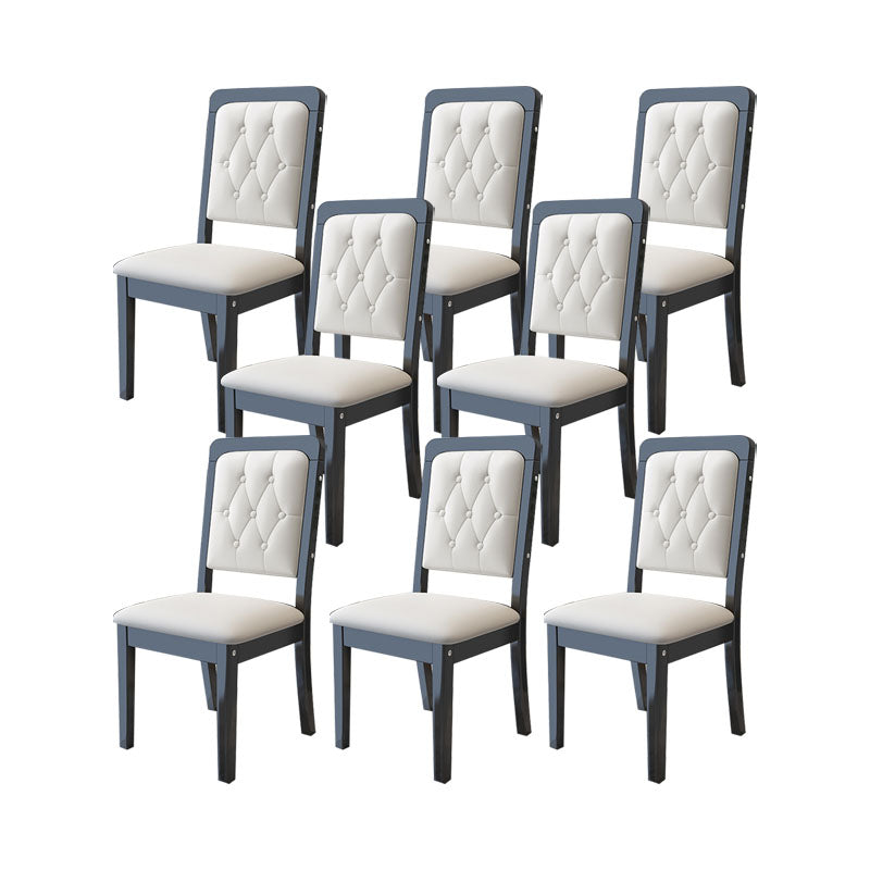 Houten getufte eetkamerstoel moderne stijl gestoffeerde armloze eetkamerstoelen