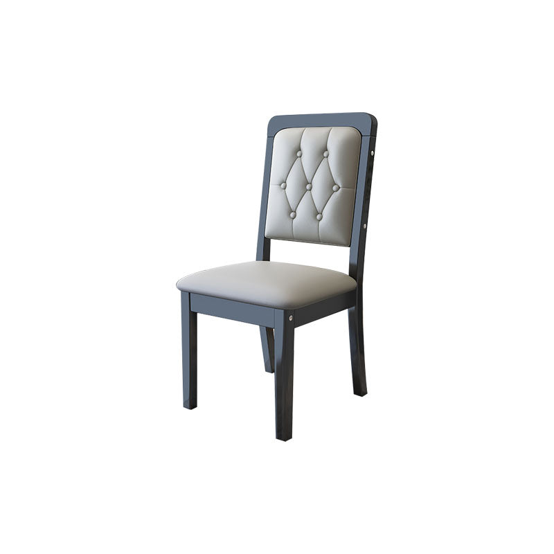 Houten getufte eetkamerstoel moderne stijl gestoffeerde armloze eetkamerstoelen