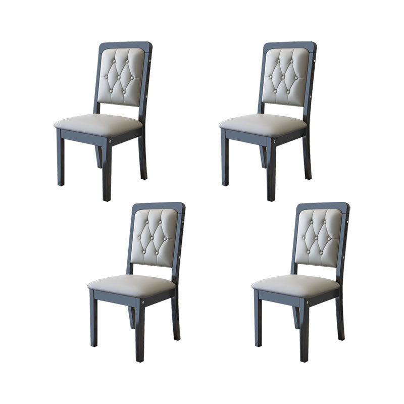 Houten getufte eetkamerstoel moderne stijl gestoffeerde armloze eetkamerstoelen