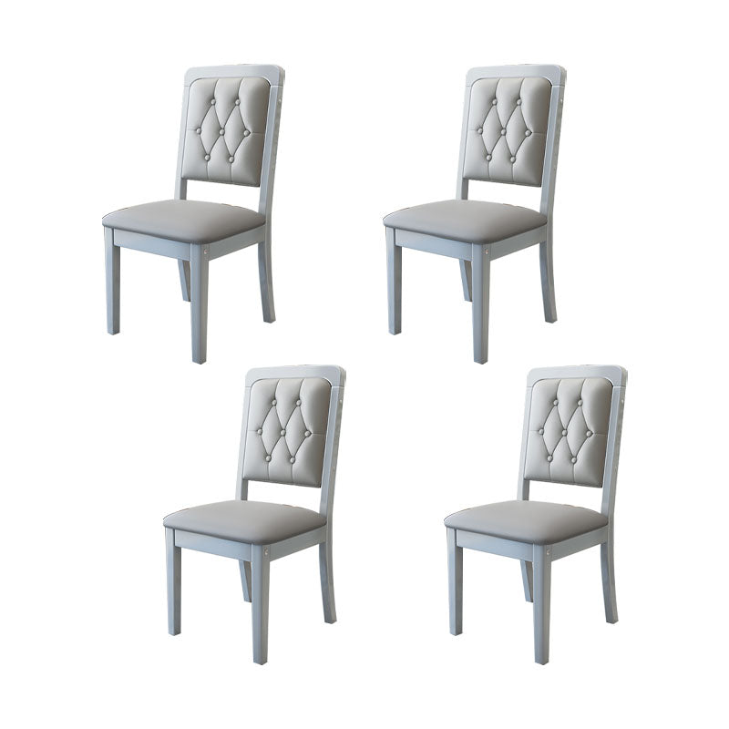 Houten getufte eetkamerstoel moderne stijl gestoffeerde armloze eetkamerstoelen