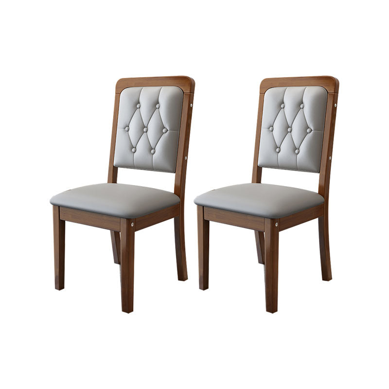 Houten getufte eetkamerstoel moderne stijl gestoffeerde armloze eetkamerstoelen
