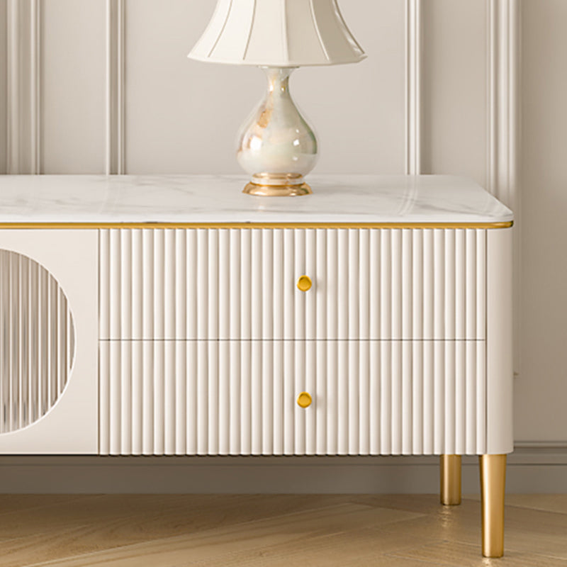 Modern TV Console Stone Media Console TV Stand with 2 Drawers Clearhalo 'furn' 'furn_tv_stands_entertainment_centers' 'Furniture' 'Living Room Furniture' 'TV Stands & Entertainment Centers' 'TV Stands & Media Storage Furniture' 'tv_stands_entertainment_centers' 7230910