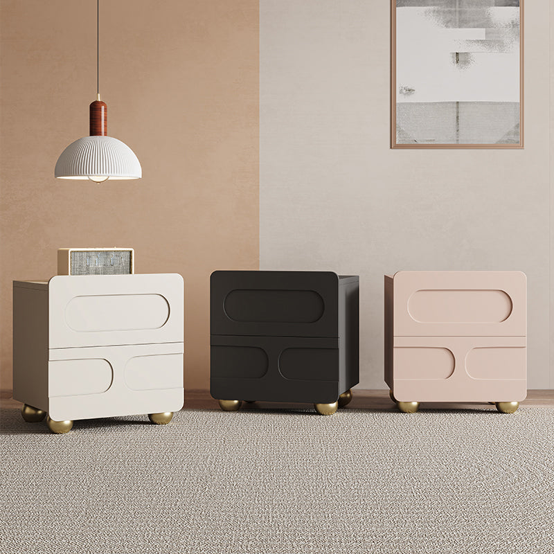 Faux Wood -Nachtkabinett zeitgenössischer Bett Nachttisch mit Schubladen