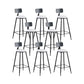 Glam Low Back Dining Stools Round Upholstered Bar Stools with Footrest