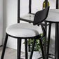 Glam Low Back Dining Stools Round Upholstered Bar Stools with Footrest