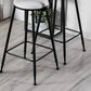 Glam Low Back Dining Stools Round Upholstered Bar Stools with Footrest