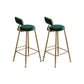 Glam Low Back Dining Stools Round Upholstered Bar Stools with Footrest