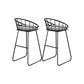 Glam Low Back Dining Stools Round Upholstered Bar Stools with Footrest