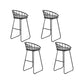 Glam Low Back Dining Stools Round Upholstered Bar Stools with Footrest