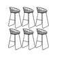 Glam Low Back Dining Stools Round Upholstered Bar Stools with Footrest