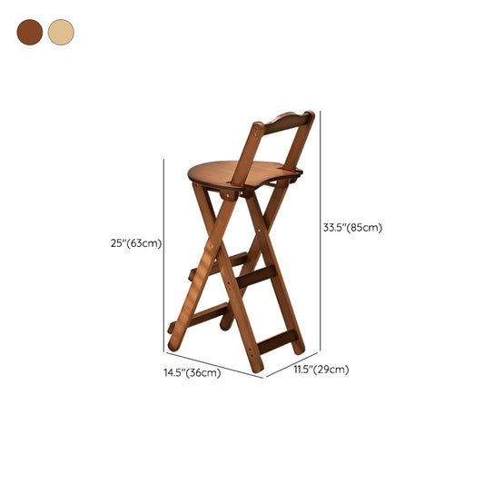 Contemporary Living Room Bar Stools Wooden Folding Low Back Stool